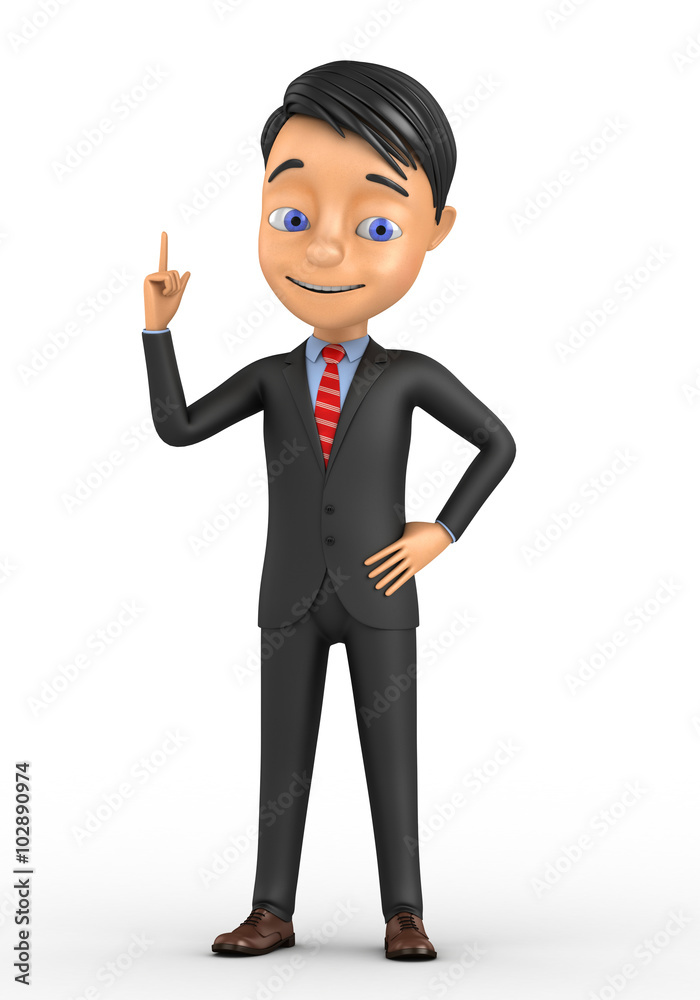 3d happy businessman on white background 3d happy businessman on white background
