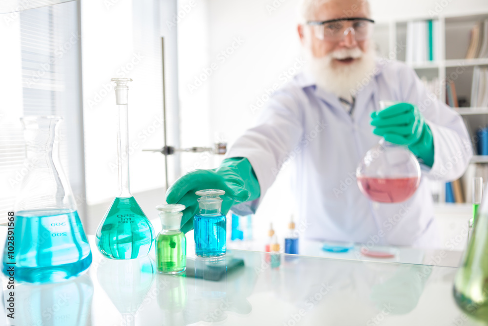 Working in chemical laboratory Working in chemical laboratory