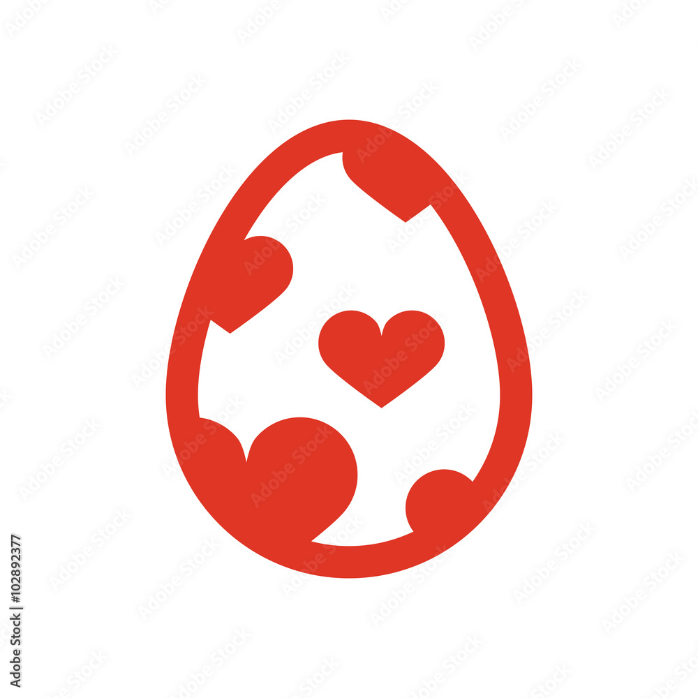 Icon Easter egg colored holiday icon isolated Icon Easter egg colored holiday icon isolated