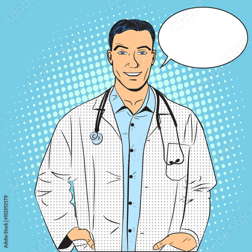 Doctor retro style pop art