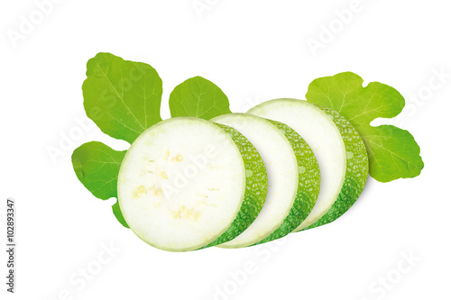 Canvastavla Marrow zucchini squas slices isolated with clipping path