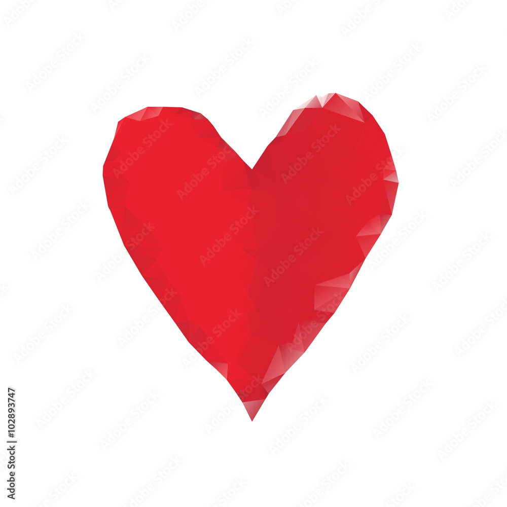 Red polygonal heart