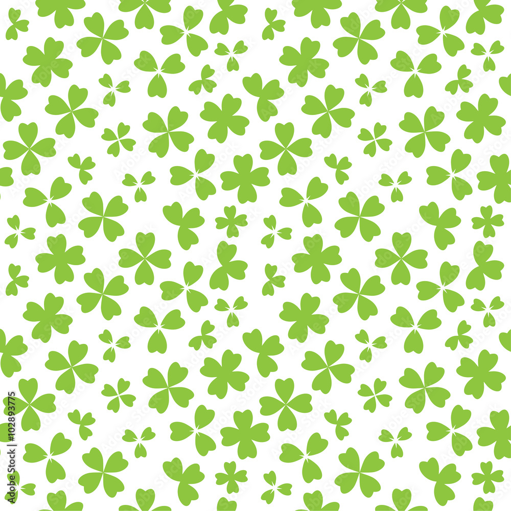 Irish shamrock leaves white background seamless Irish shamrock leaves white background seamless