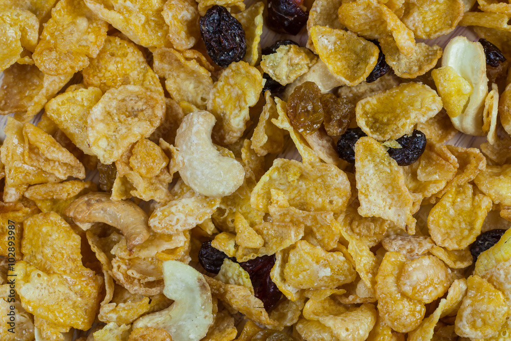 Homemade organic Caramel Cereal With Assorted Nuts. Homemade organic Caramel Cereal With Assorted Nuts.