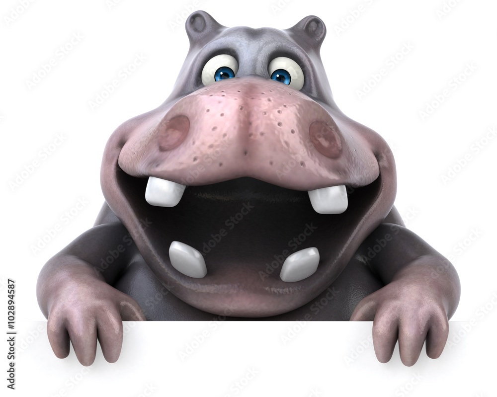 Naklejka premium Fun hippo