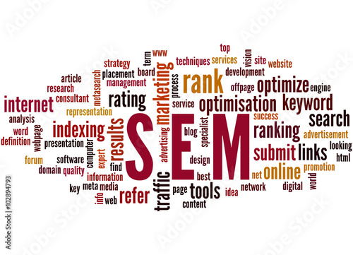 SEM, search engine marketing optimization word cloud concept 4 photo