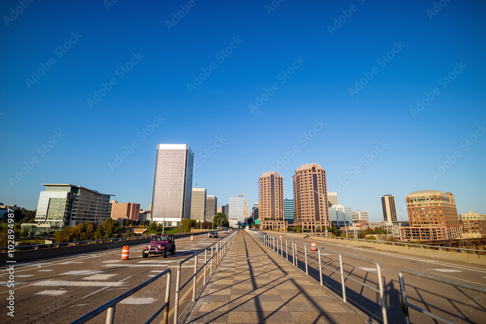 View of the skyline in Richmond, Virginia.