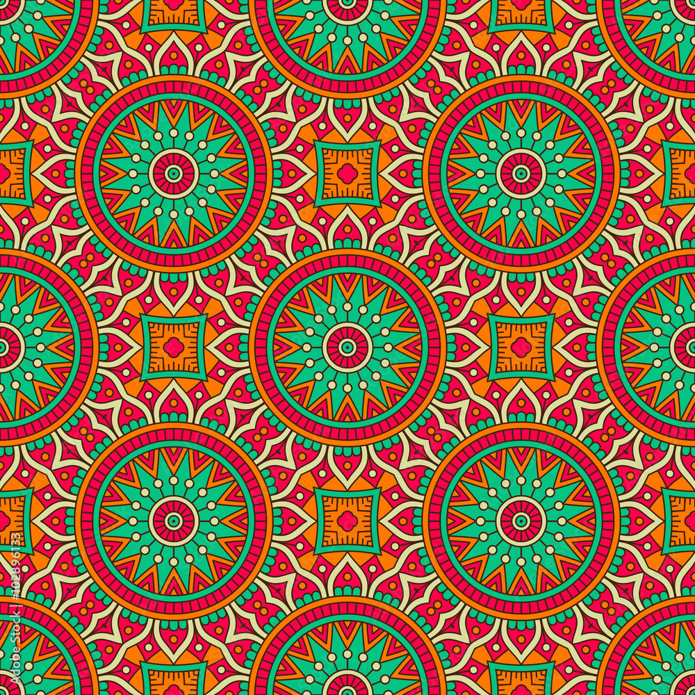Ethnic floral seamless pattern