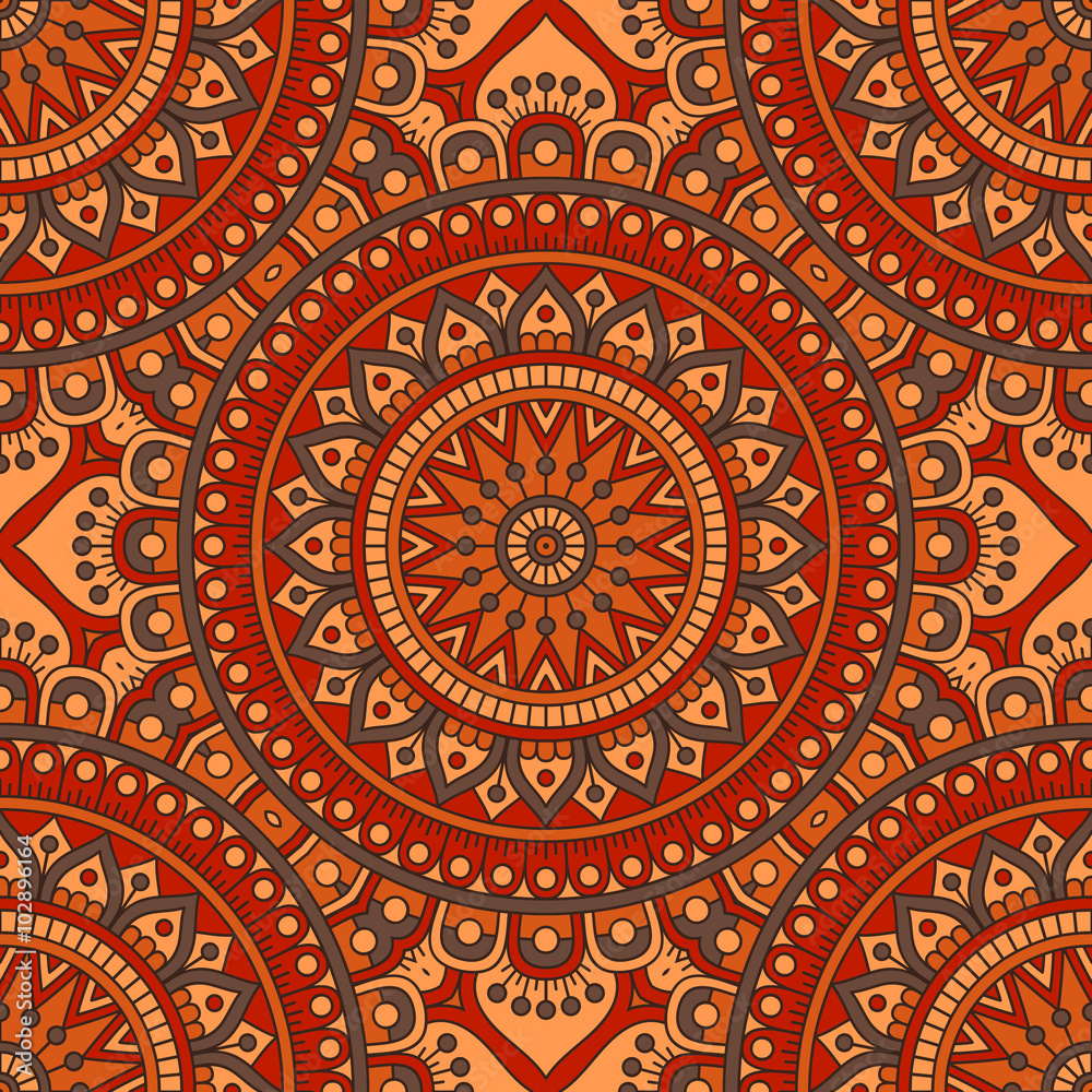 Fototapeta premium Ethnic floral seamless pattern