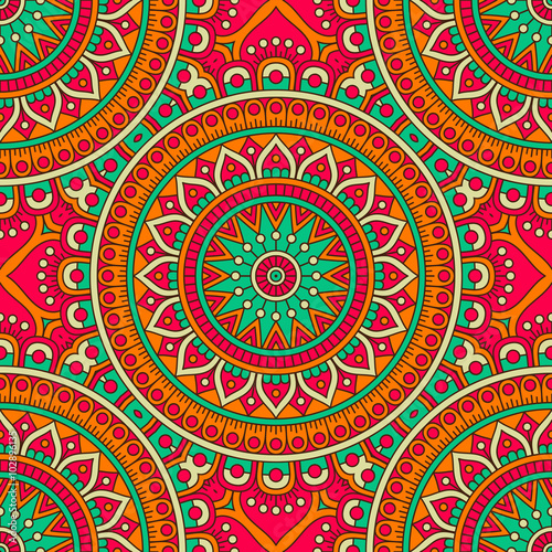 Ethnic floral seamless pattern