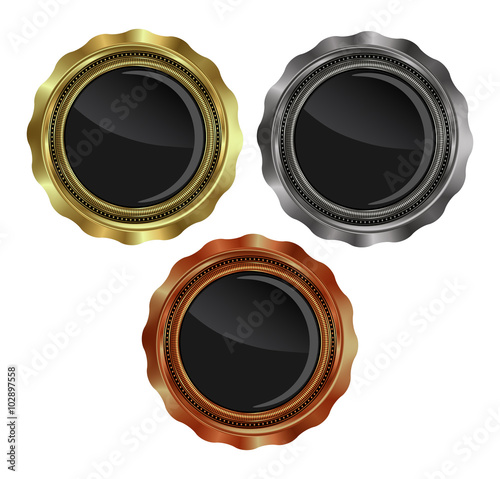 vector gold silver and bronze medal