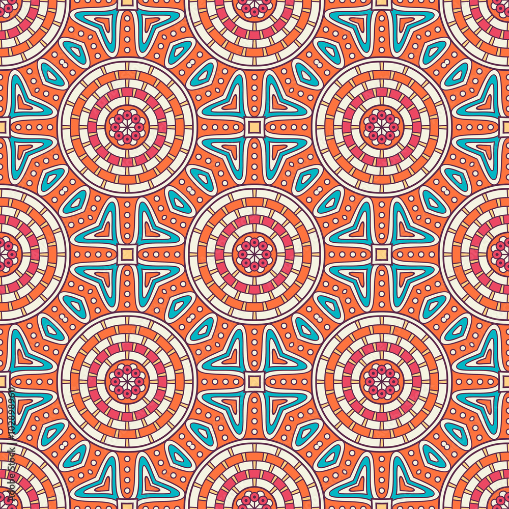 Ethnic floral seamless pattern