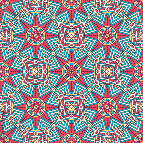 Ethnic floral seamless pattern