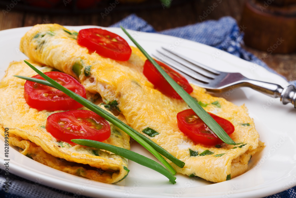 Delicious omelette with vegetables Delicious omelette with vegetables