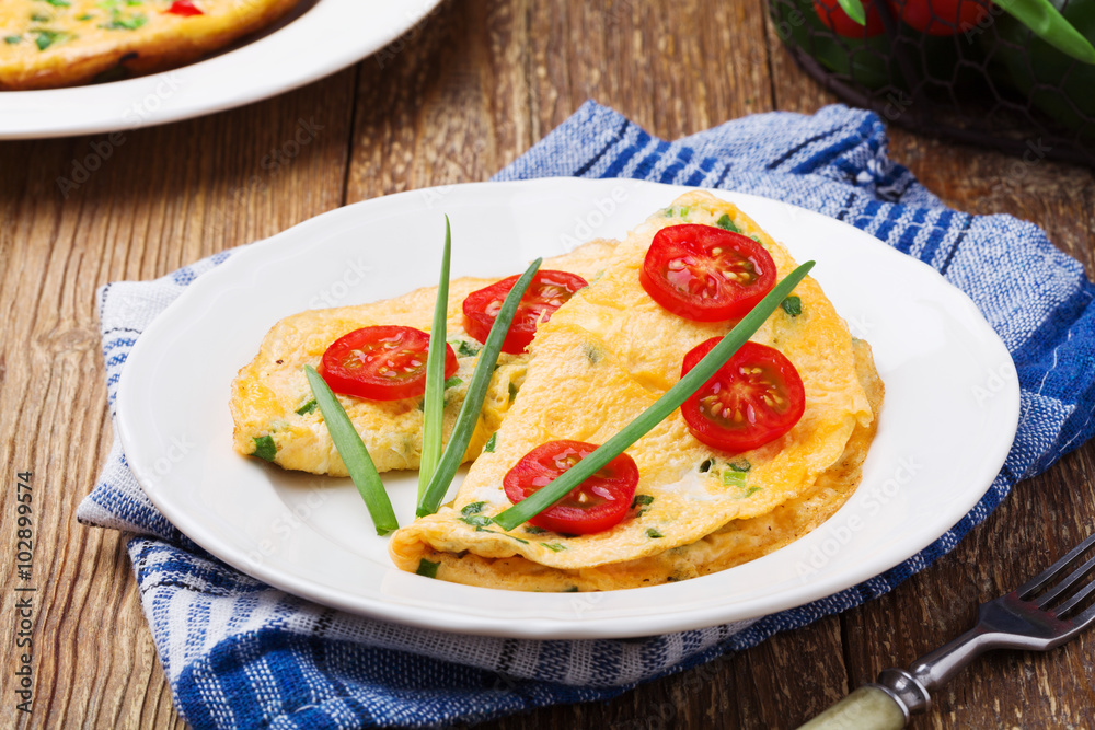 Delicious omelette with vegetables Delicious omelette with vegetables