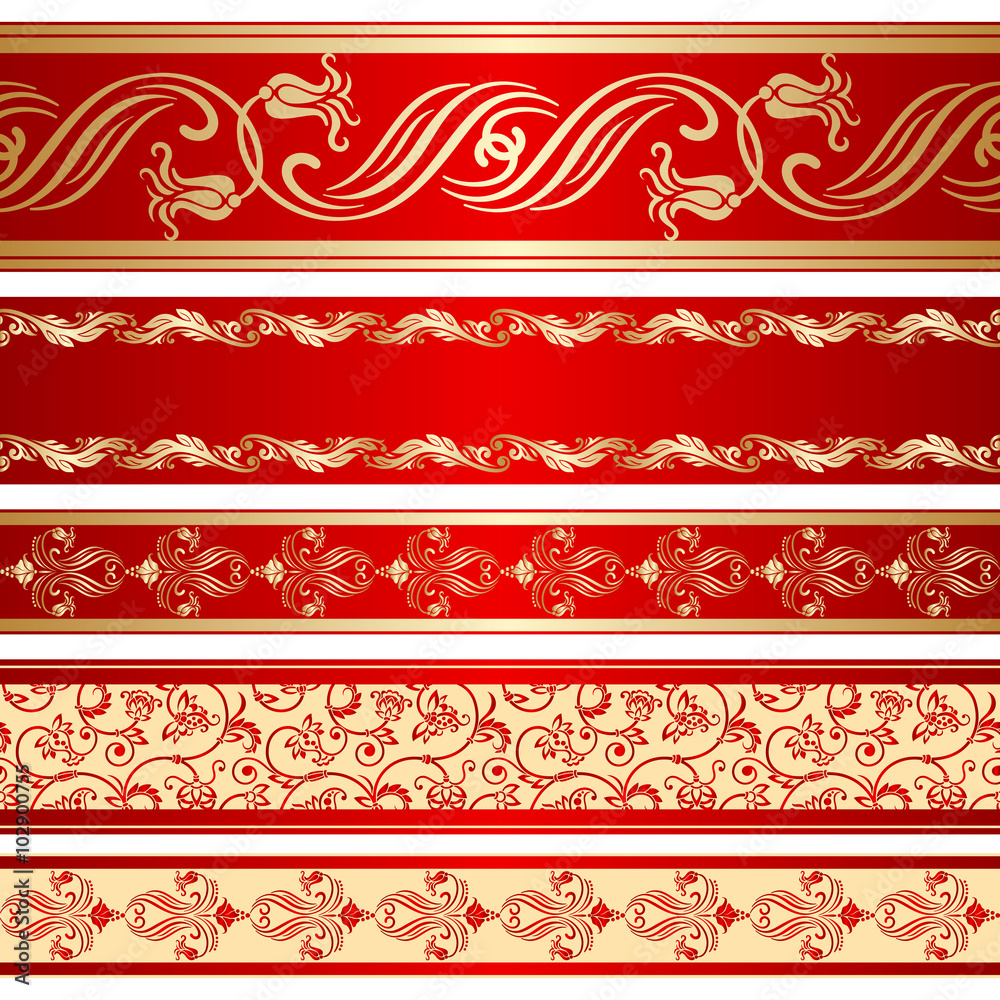 Vector set of decorative ribbon.