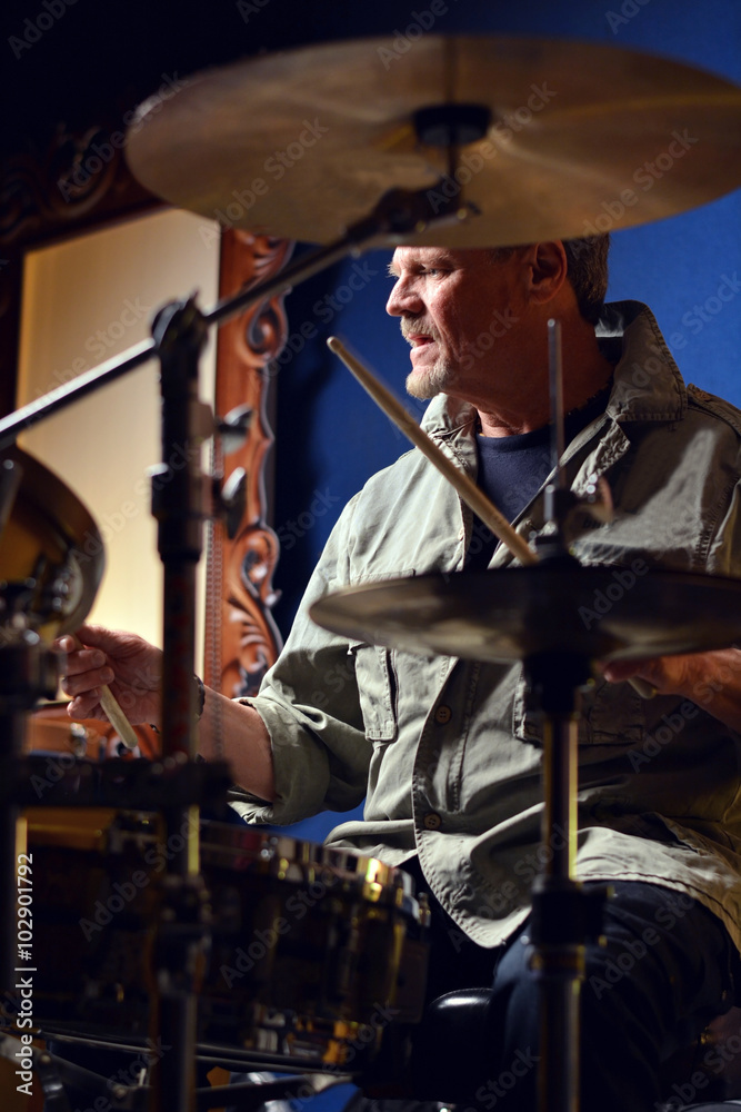 Musician playing drums