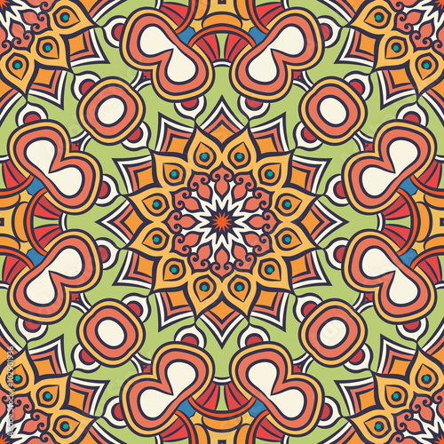 Ethnic floral seamless pattern