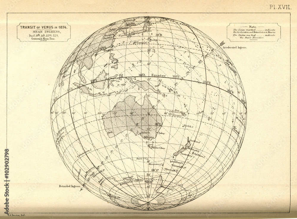 Fototapeta premium Vintage astronomy/Venus transit