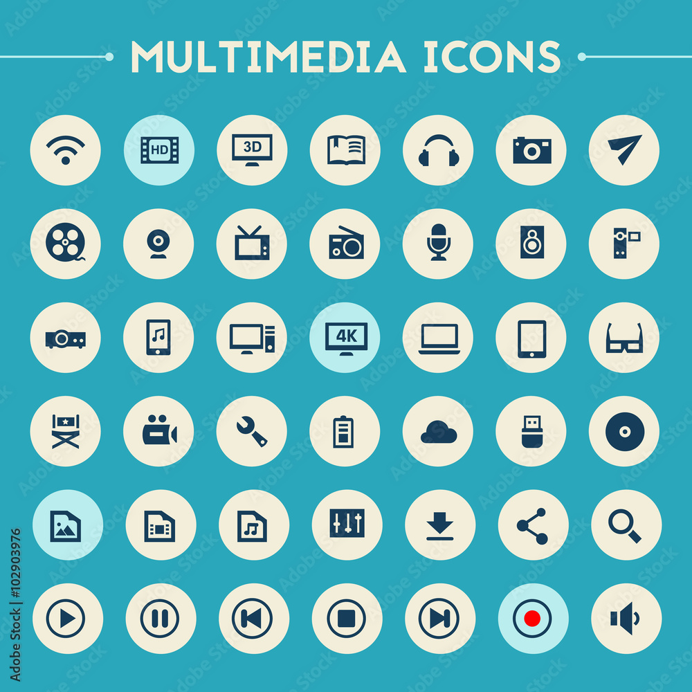 Big Multimedia icon set Big Multimedia icon set