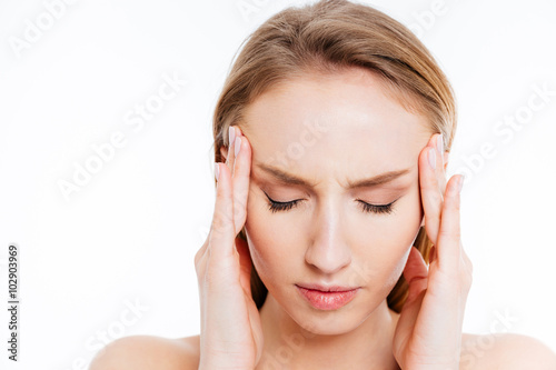 Wallpaper Mural Young woman with headache Torontodigital.ca