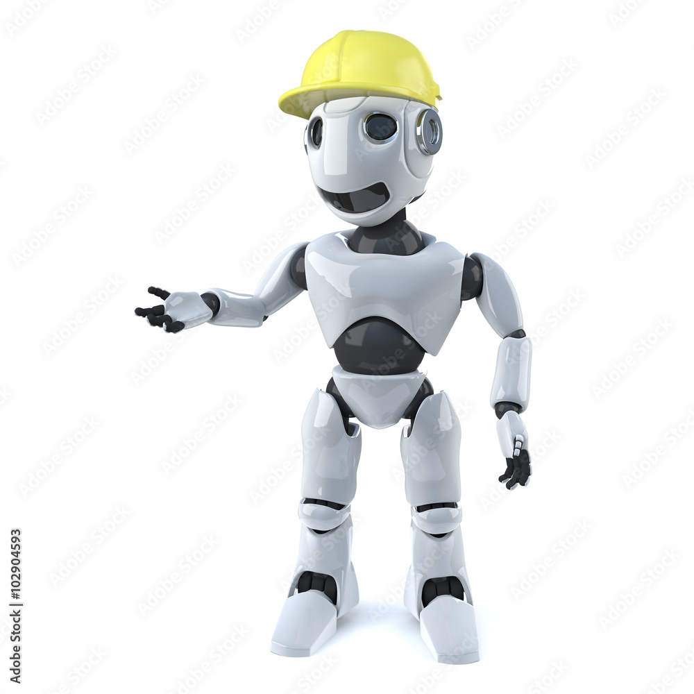 3d Robot works in construction 3d Robot works in construction