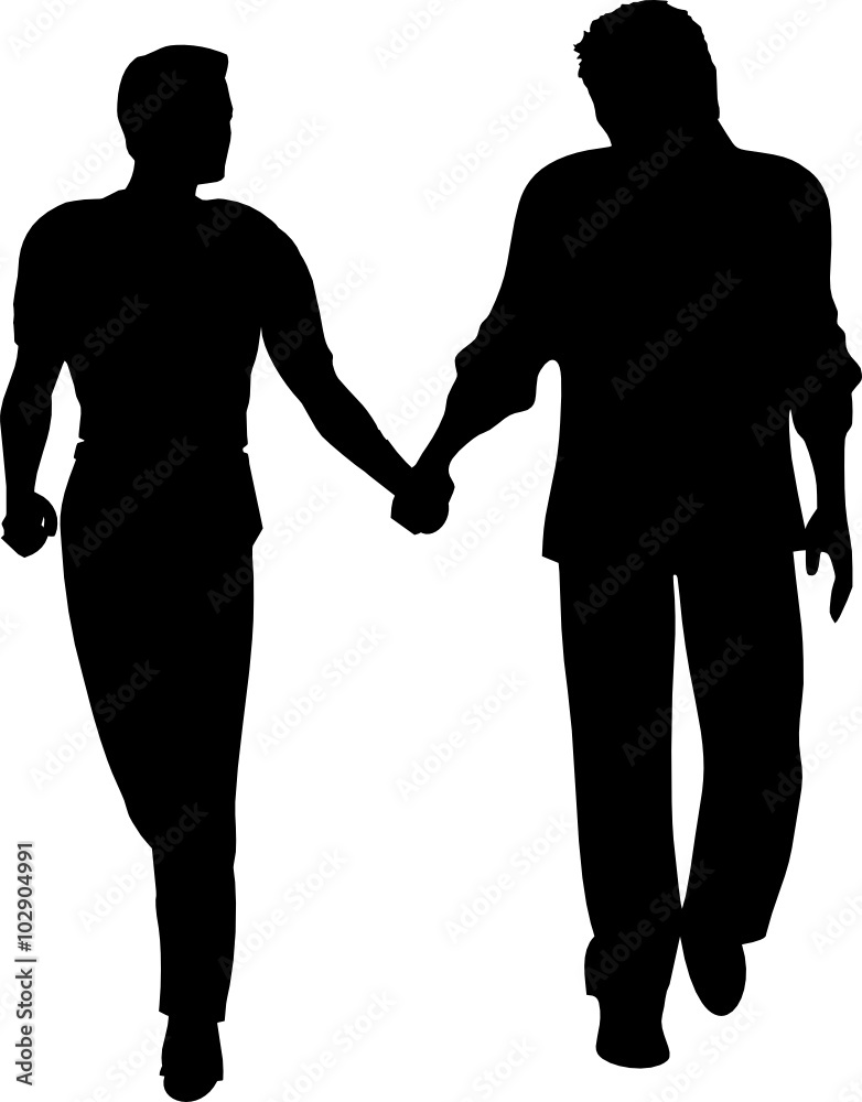 two men holding hands 