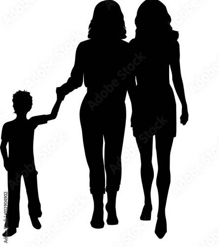 two women with a child 