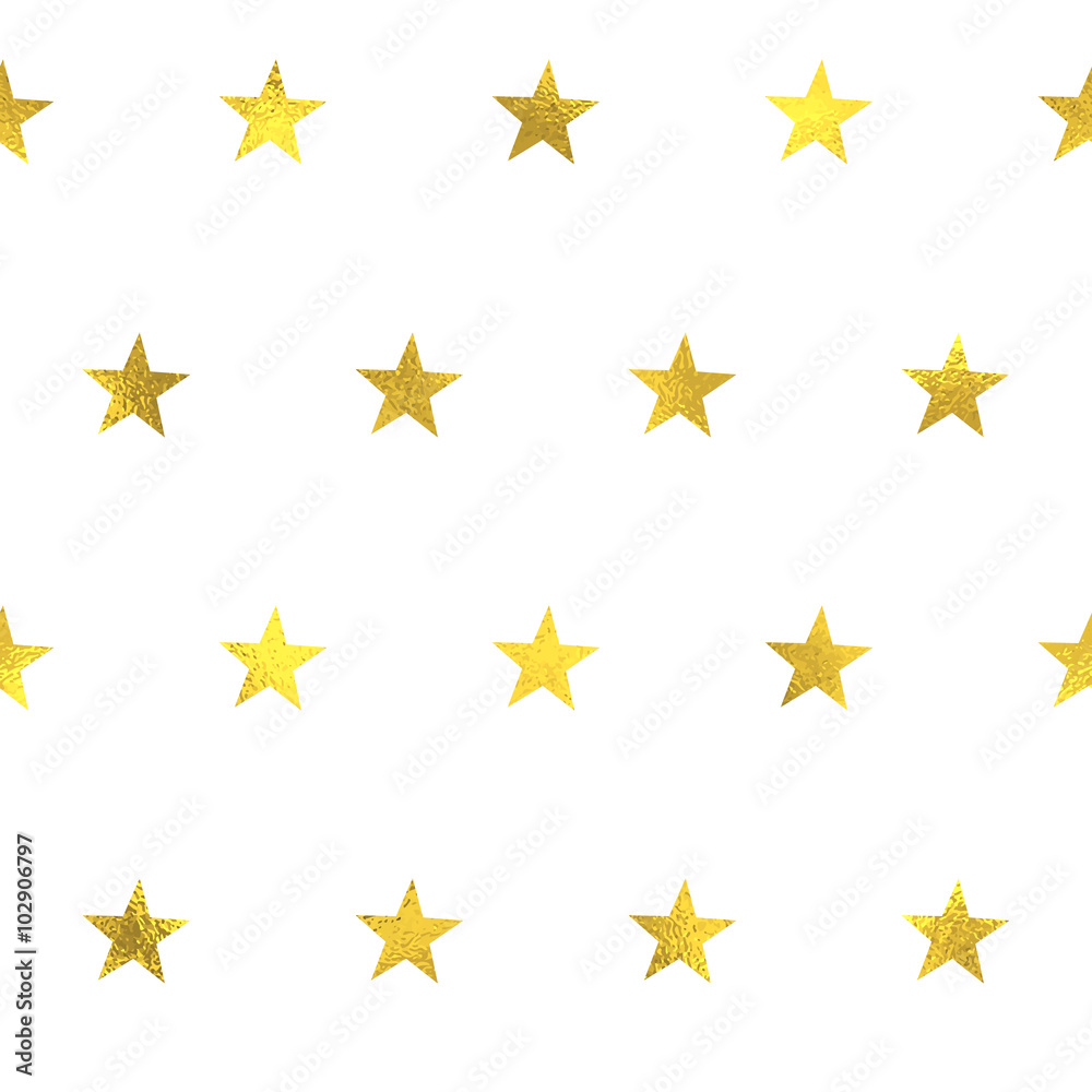 Gold glittering foil seamless pattern background with stars Gold glittering foil seamless pattern background with stars