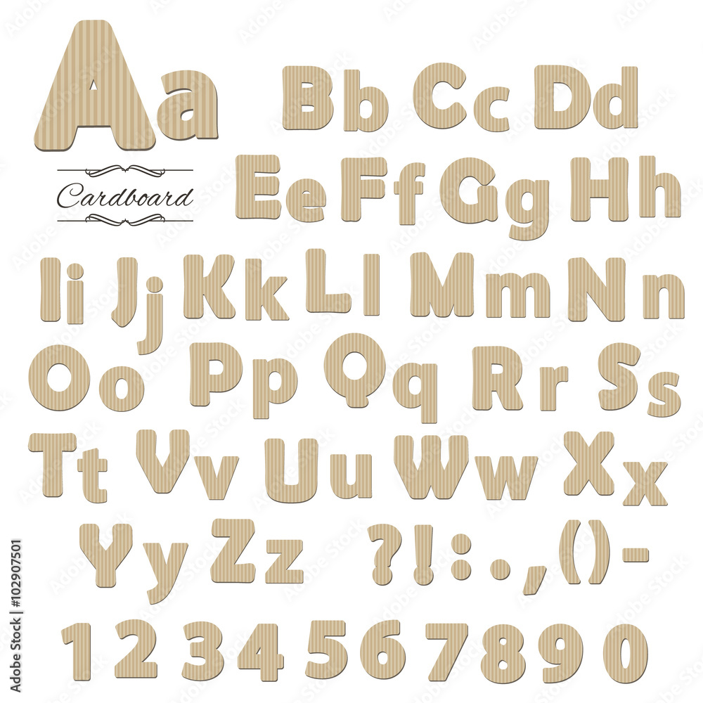 Cardboard font.