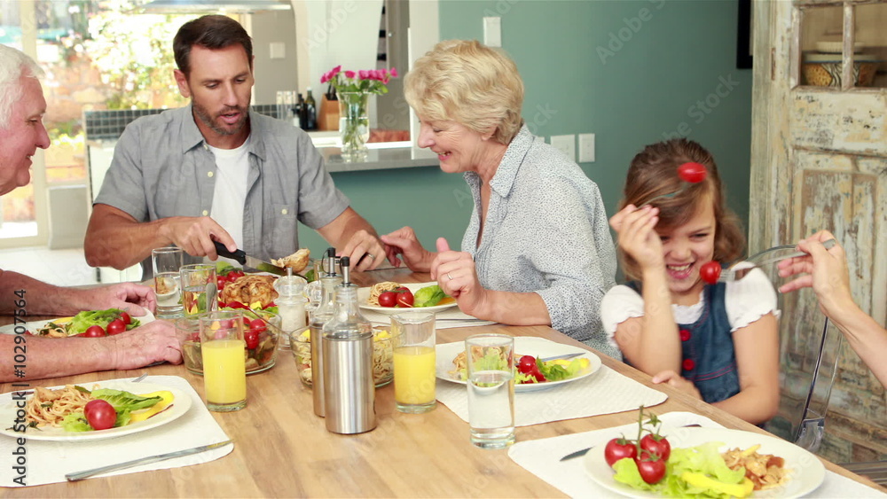 Extended family having dinner Extended family having dinner