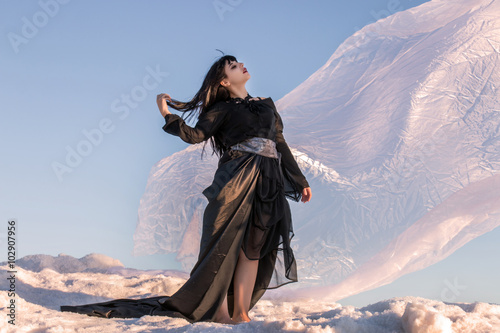 young girl in gothic clothing