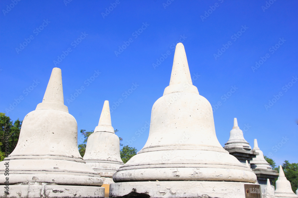 Sandstone Pagoda in Pa Kung Temple at Roi Et of Thailand. There is a place for meditation.