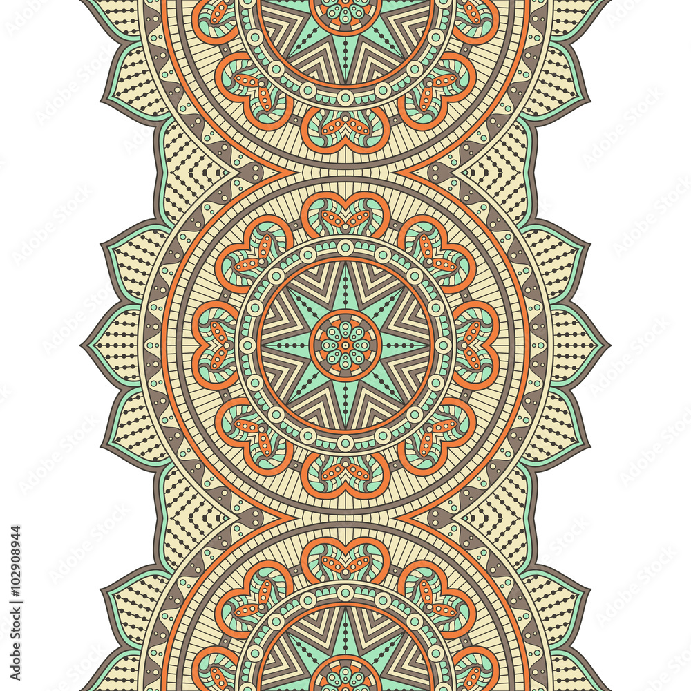 Fototapeta premium Ethnic floral seamless pattern