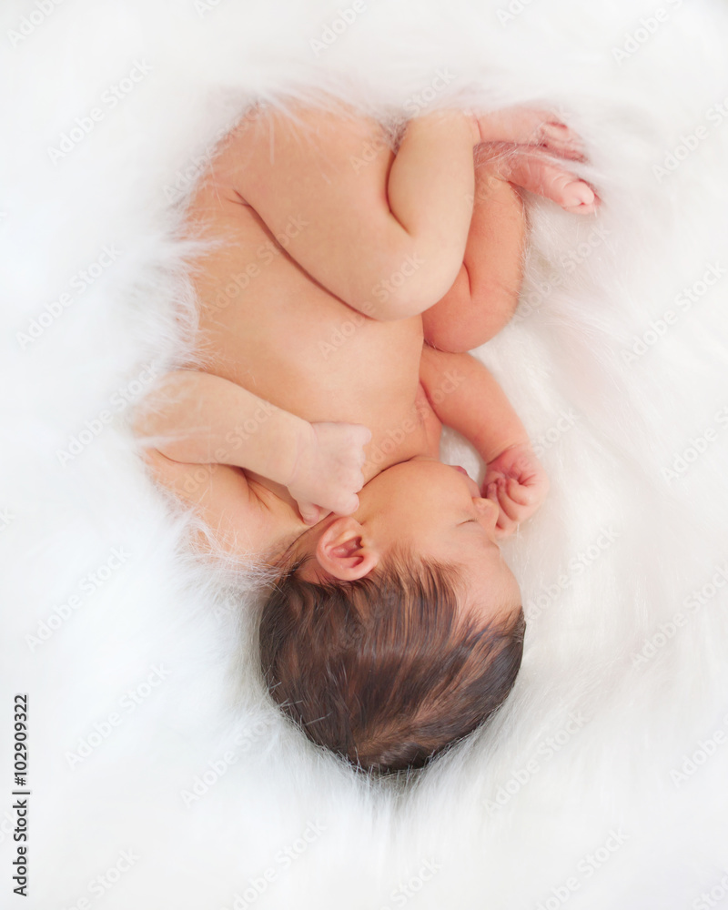 Newborn baby sleeps upside down. Newborn baby sleeps upside down.