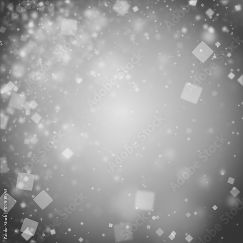 Abstract grey background with square bokeh defocused lights