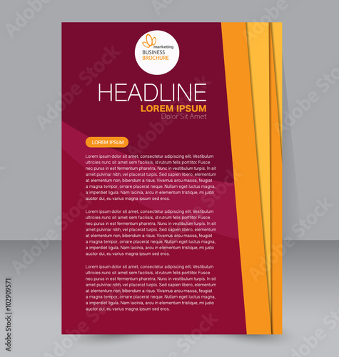 Abstract flyer design background. Brochure template. Can be used for magazine cover, business mockup, education, presentation, report. Red and orange color.