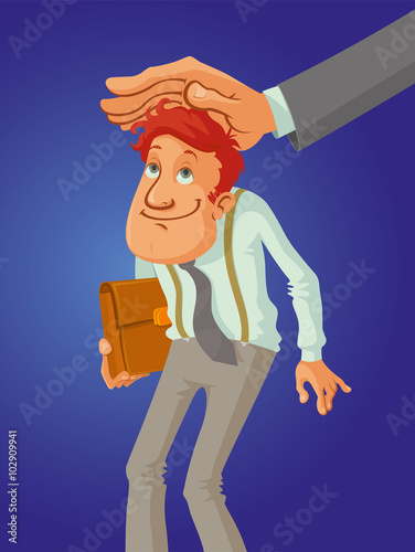 good employee with his boss hand patting his on the head