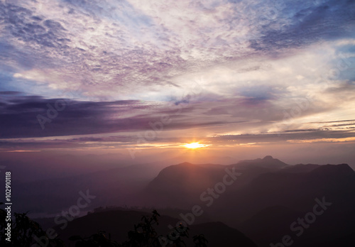 Sunrise on the top of Adam's peak