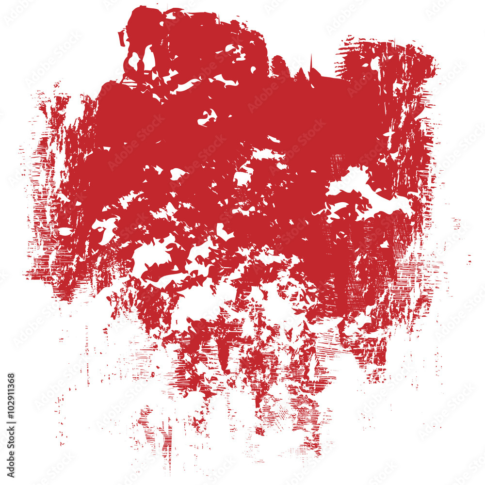 red  grunge brush strokes ink paint isolated on white background