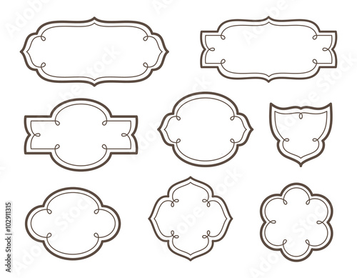 Vector decorative frames for logos and names. Design elements, templates