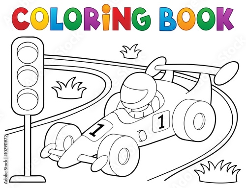 Coloring book racing car theme 1