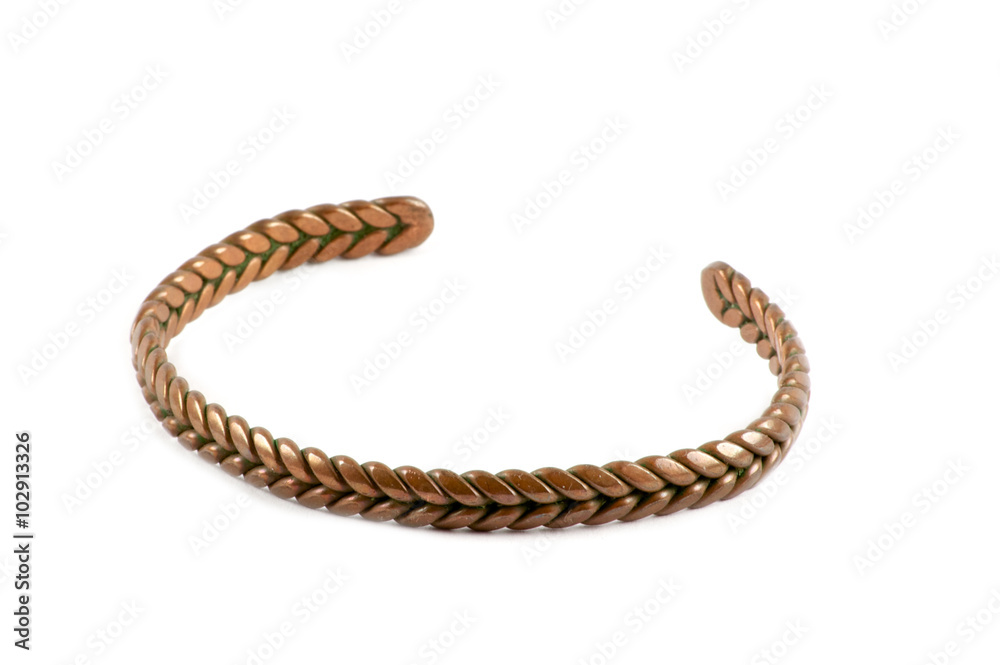 Bronze bracelet over white