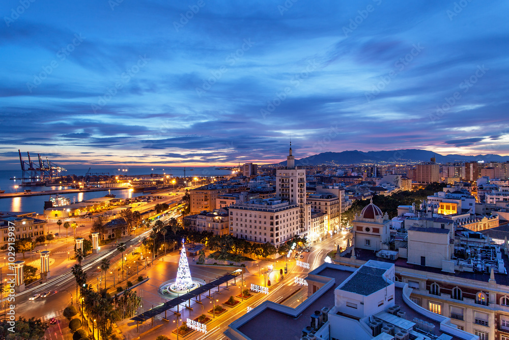 Malaga, Andalusia, Spain, view from the roof of building 