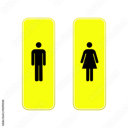 Wallpaper Mural Man and woman in yelow background icons Vector EPS10, Great for any use. Torontodigital.ca