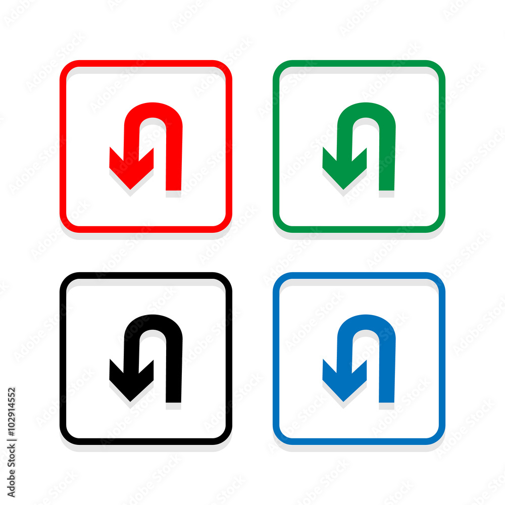 Warning Sign U turn Sign Vector EPS10, Great for any use. Warning Sign U turn Sign Vector EPS10, Great for any use.