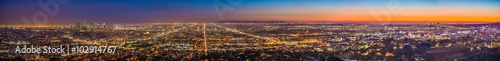 Panoramic view over downtown Los Angeles