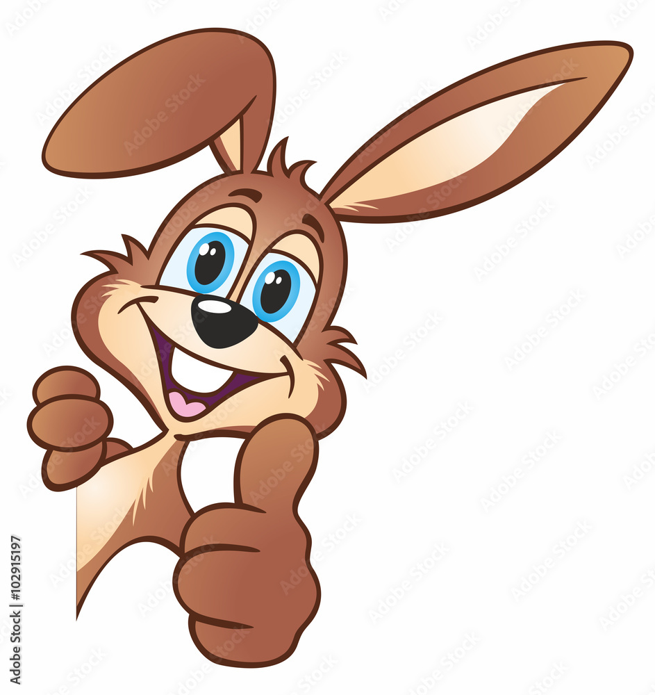 Brown Easter Bunny Thumb up Stock Illustration Adobe Stock