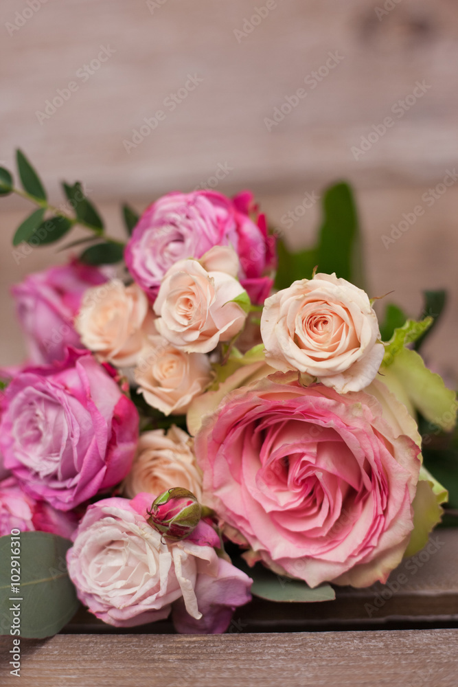 bouquet of roses close-up