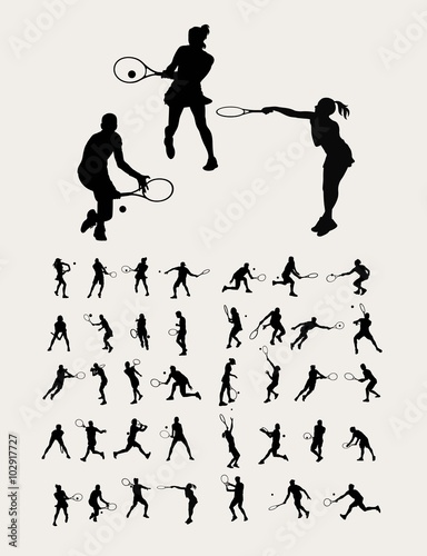 Tennis Sport Silhouettes, art vector design